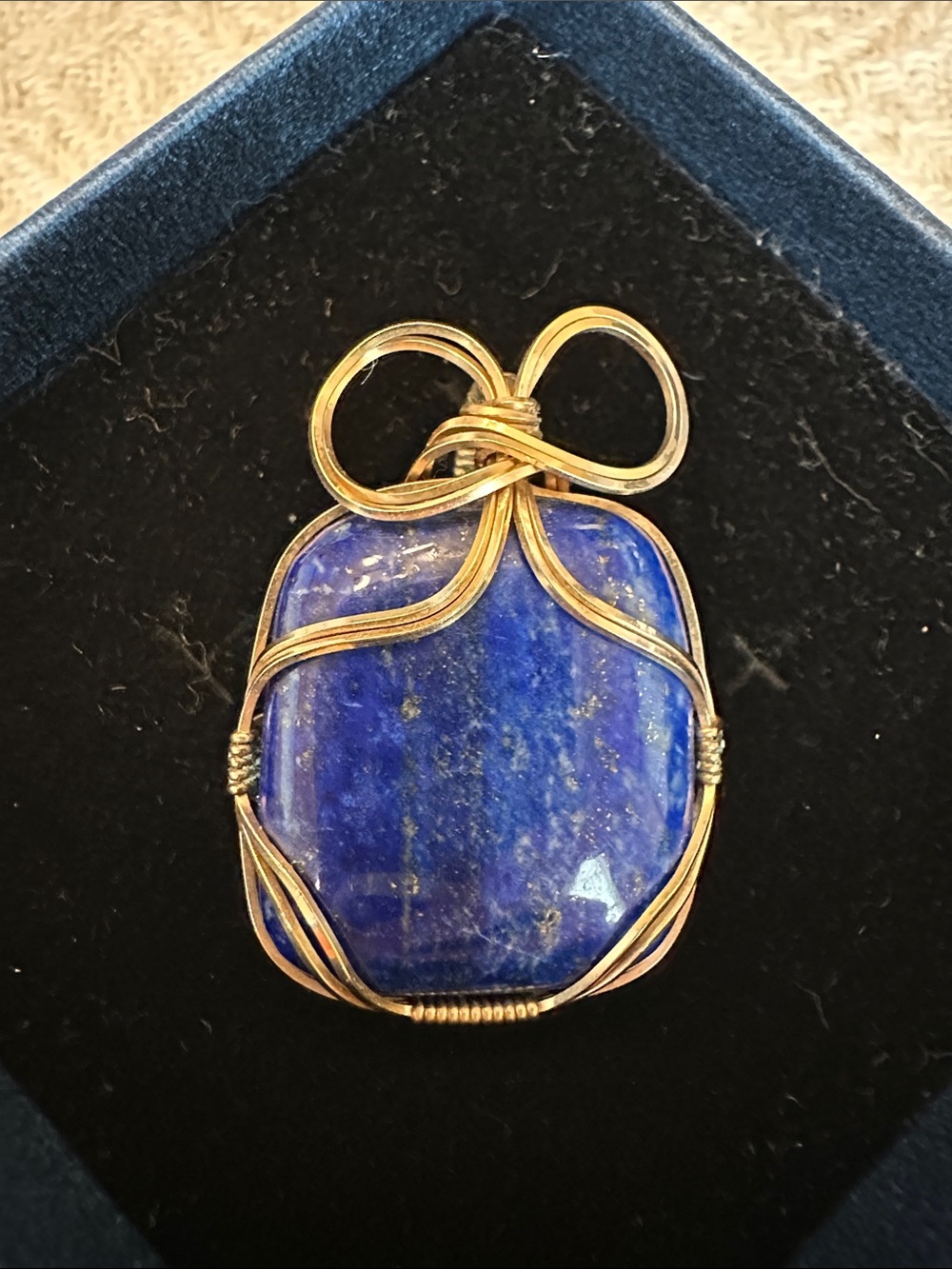 Wire-wrapped Lapis Pendant
